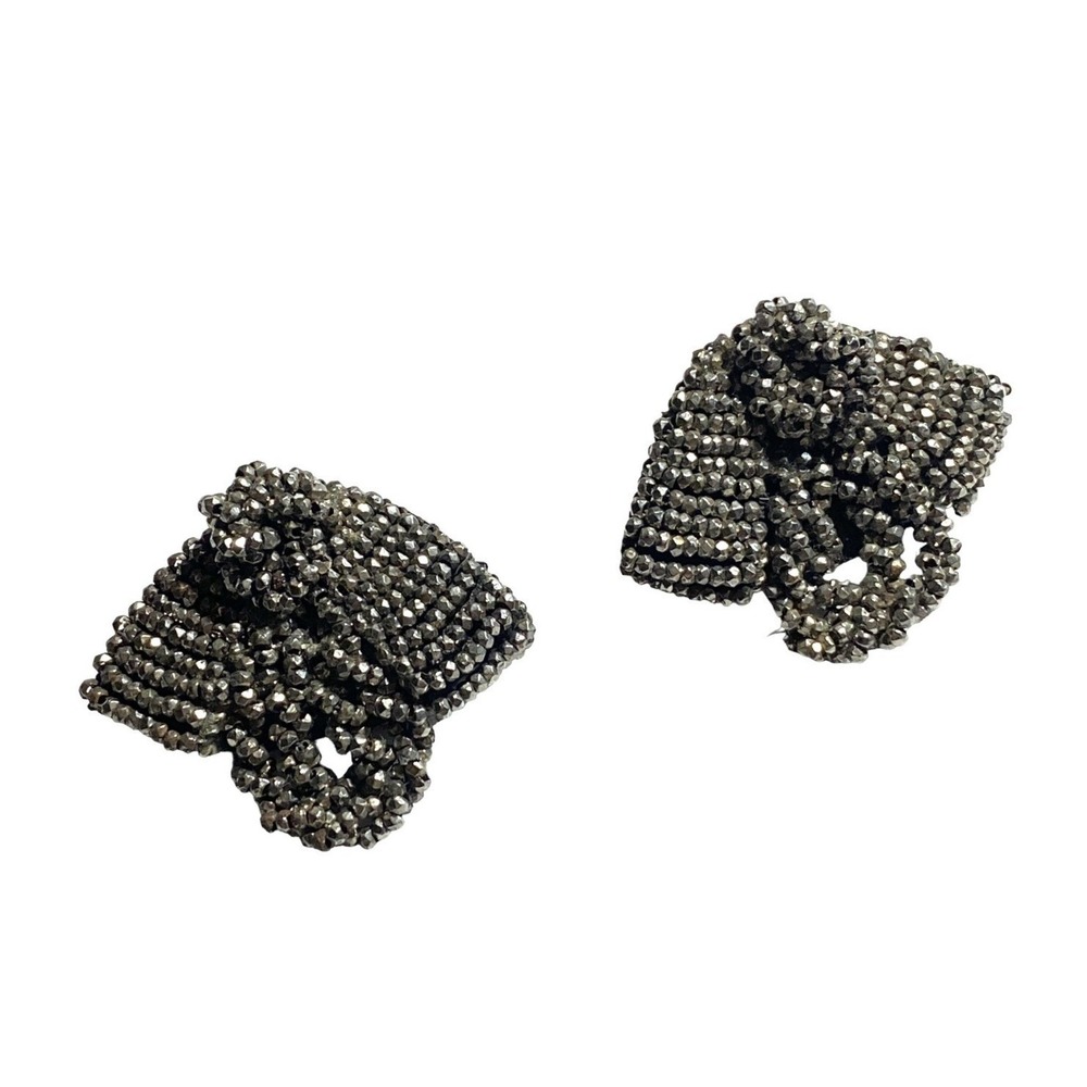 ANTIQUE VICTORIAN BEADED FRENCH CUT STEEL SHOE BUCKLES VINTAGE CLIPS